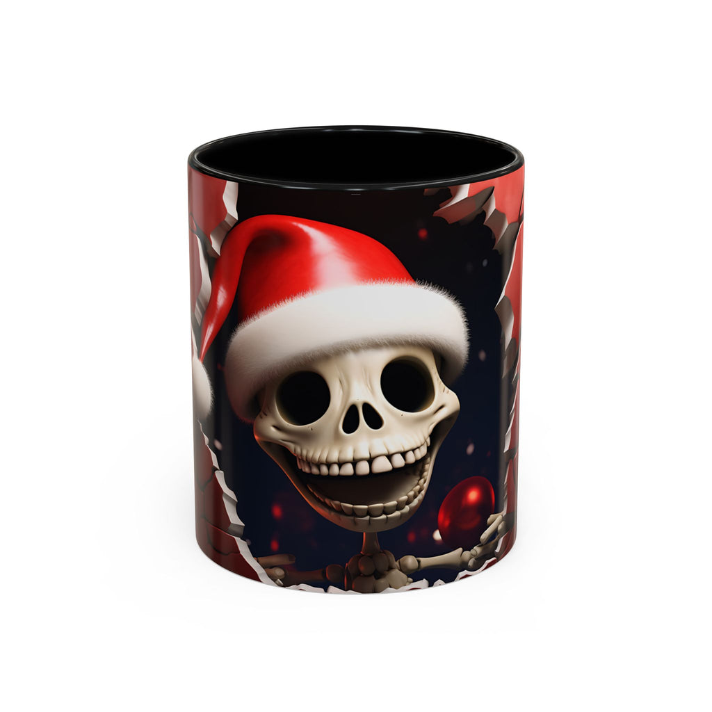 Holiday Skeleton Coffee Mug - Festive Skull Design, Unique Gift for Halloween, Christmas, Coffee Lovers, Drinkware