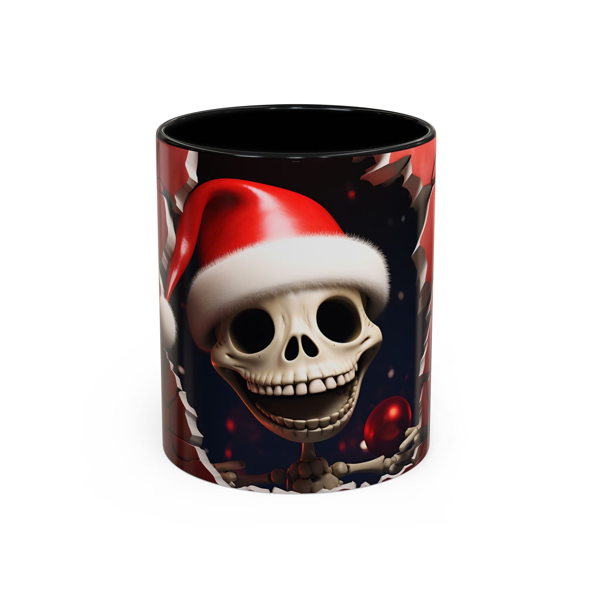 Holiday Skeleton Coffee Mug - Festive Skull Design, Unique Gift for Halloween, Christmas, Coffee Lovers, Drinkware