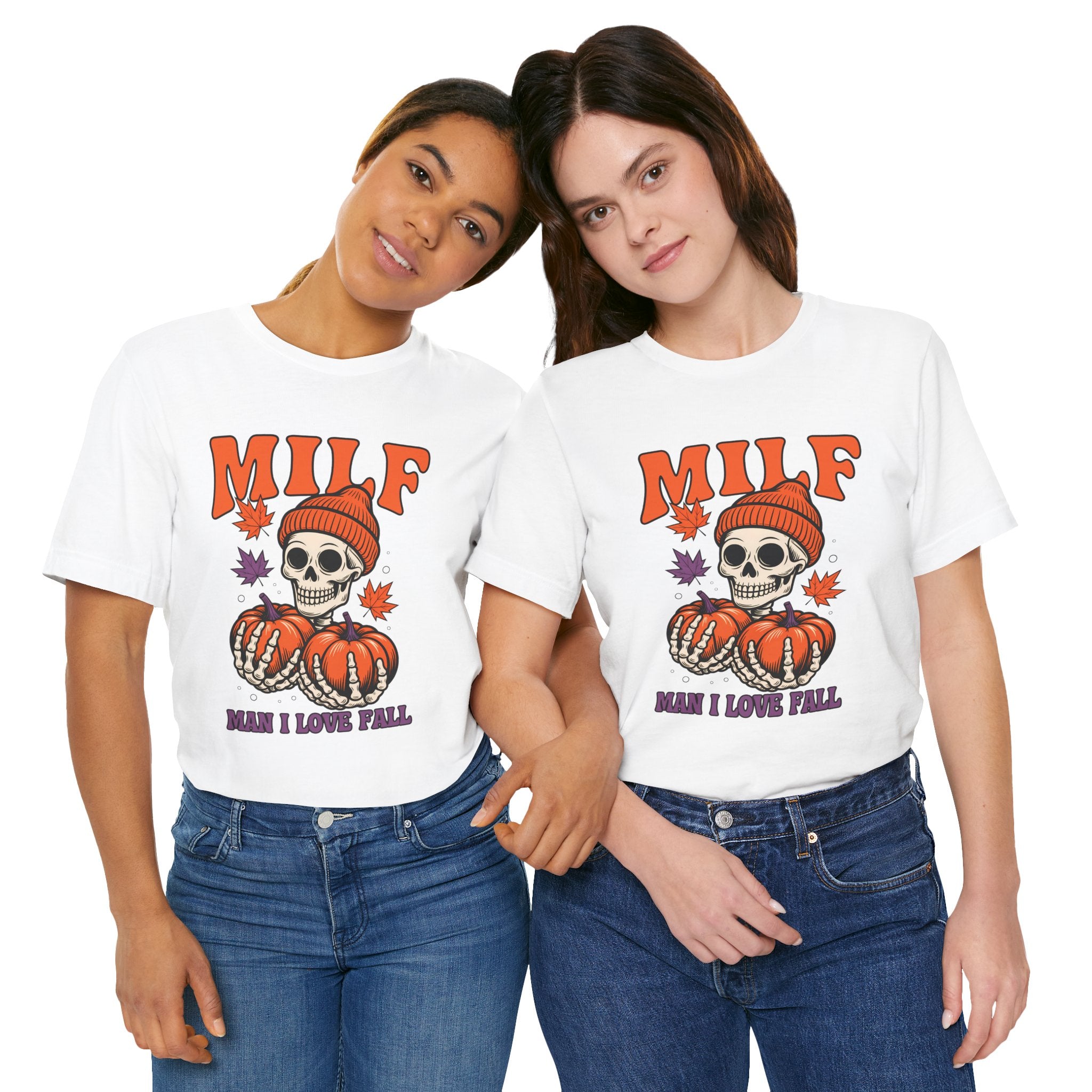 Fall Vibes Skeleton Tee - Halloween Fashion, Unisex Shirt, Fall Apparel, MILF Shirt, Halloween Costume Top