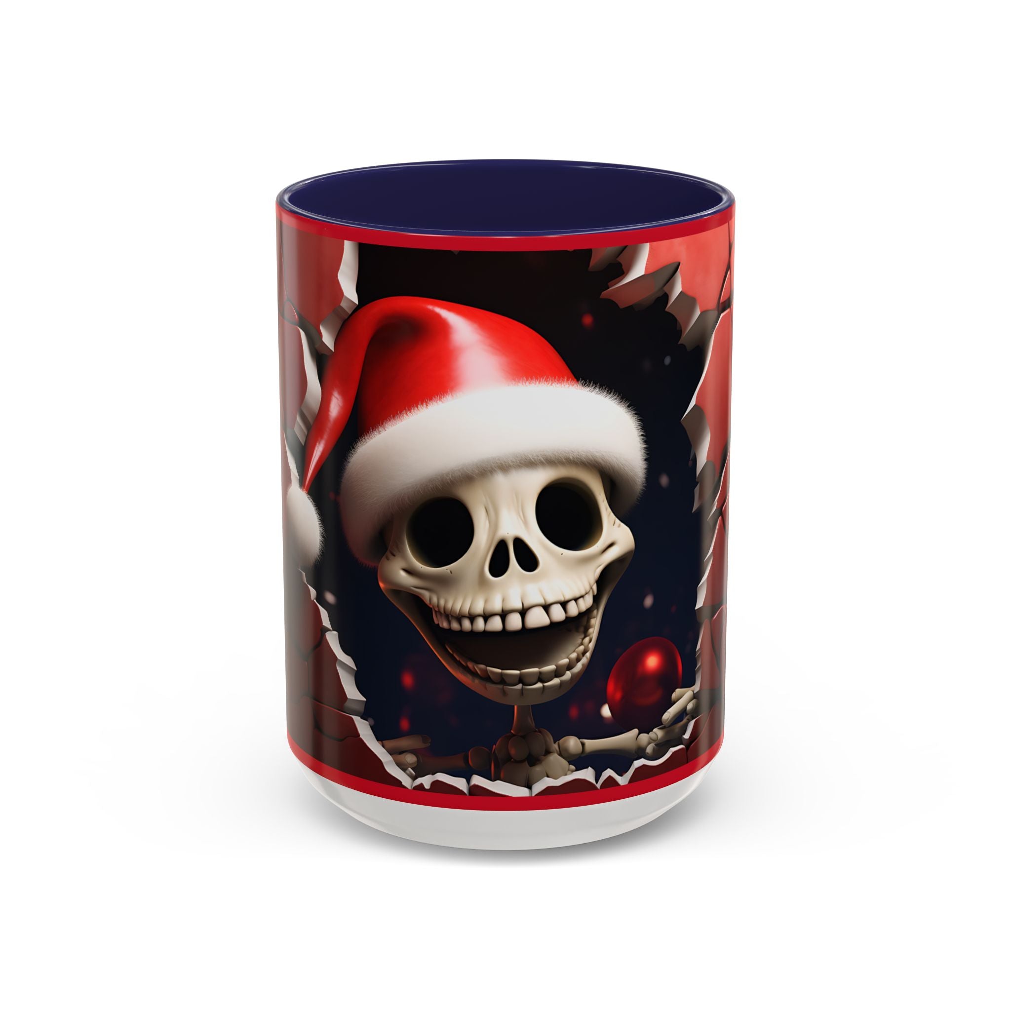 Holiday Skeleton Coffee Mug - Festive Skull Design, Unique Gift for Halloween, Christmas, Coffee Lovers, Drinkware
