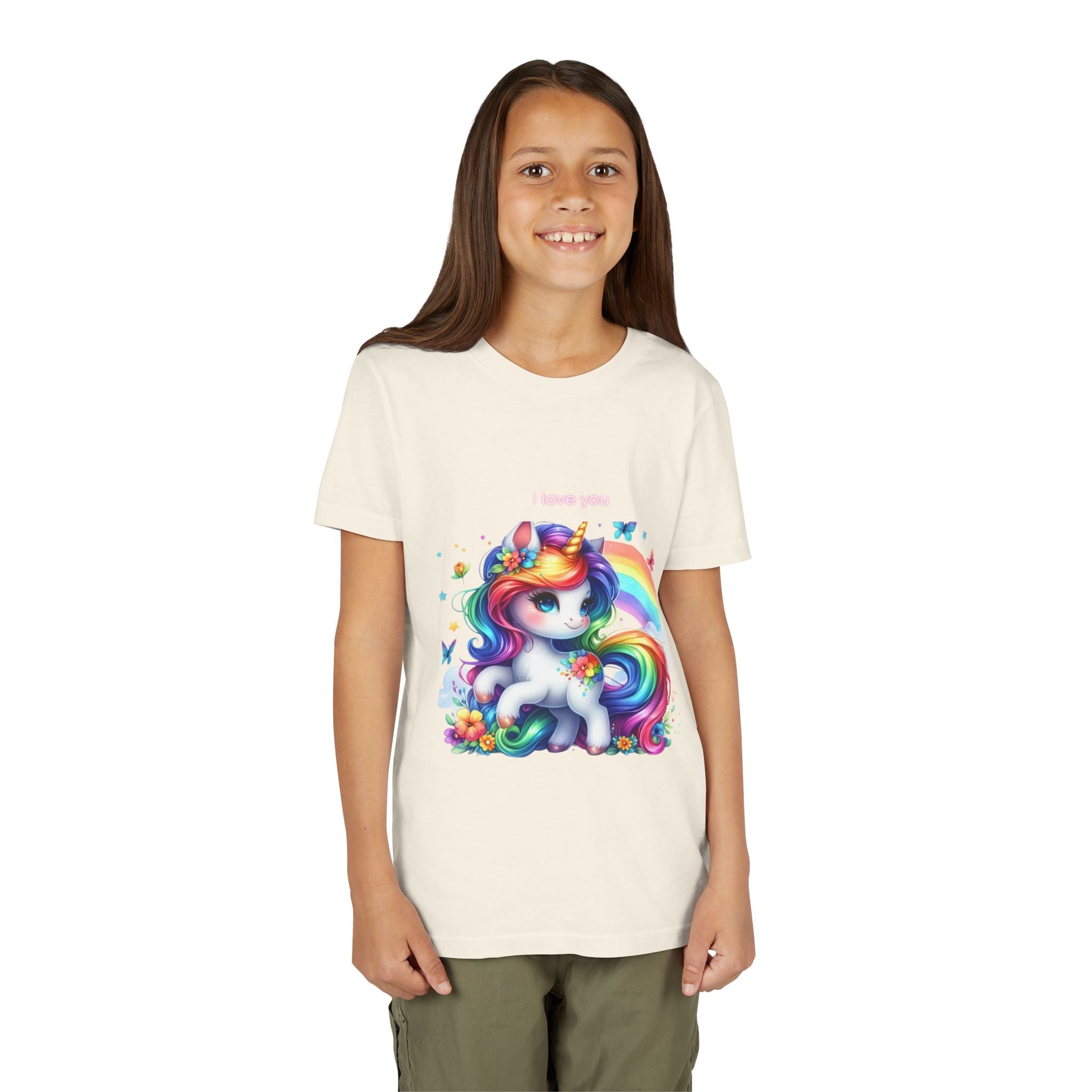 Rainbow Unicorn Youth Tee - Cute Shirt for Kids, Birthday Gift, Girls Unicorn Clothing, Playful Summer T-Shirt, Magical Gift Idea