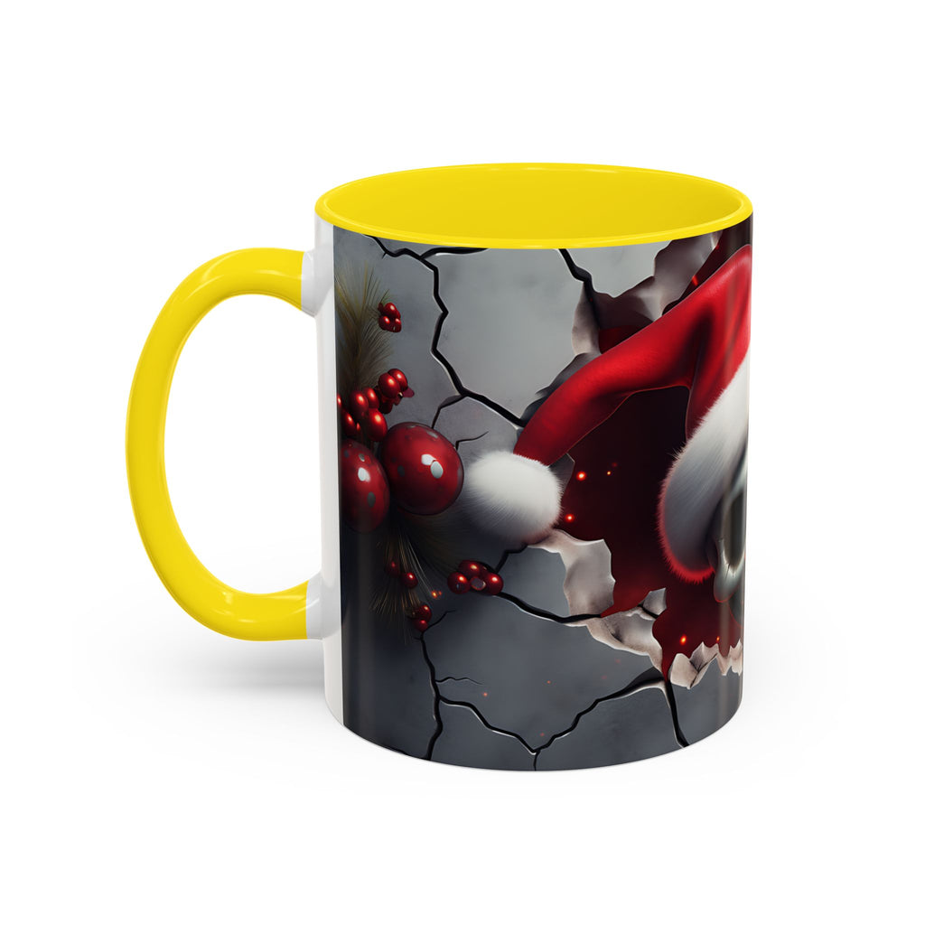 Skull Santa Accent Coffee Mug - Unique Holiday Gift, Halloween Decor, Gothic Style, Skull Lover Mug, Fun Coffee Cups