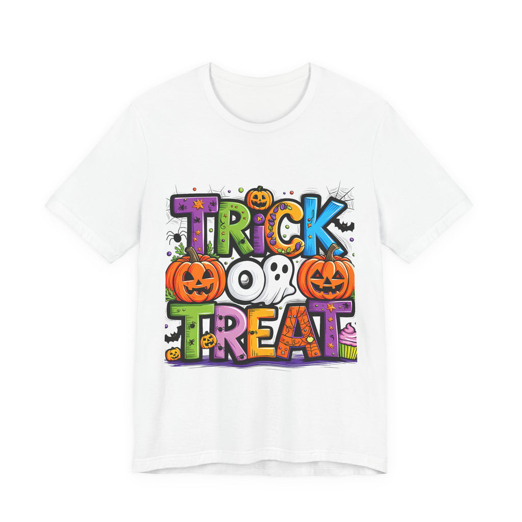 Halloween Trick or Treat T-Shirt | Unisex Short Sleeve Tee, Spooky Graphic Tee, Halloween Costume, Fall Festival Shirt, Kids & Adults