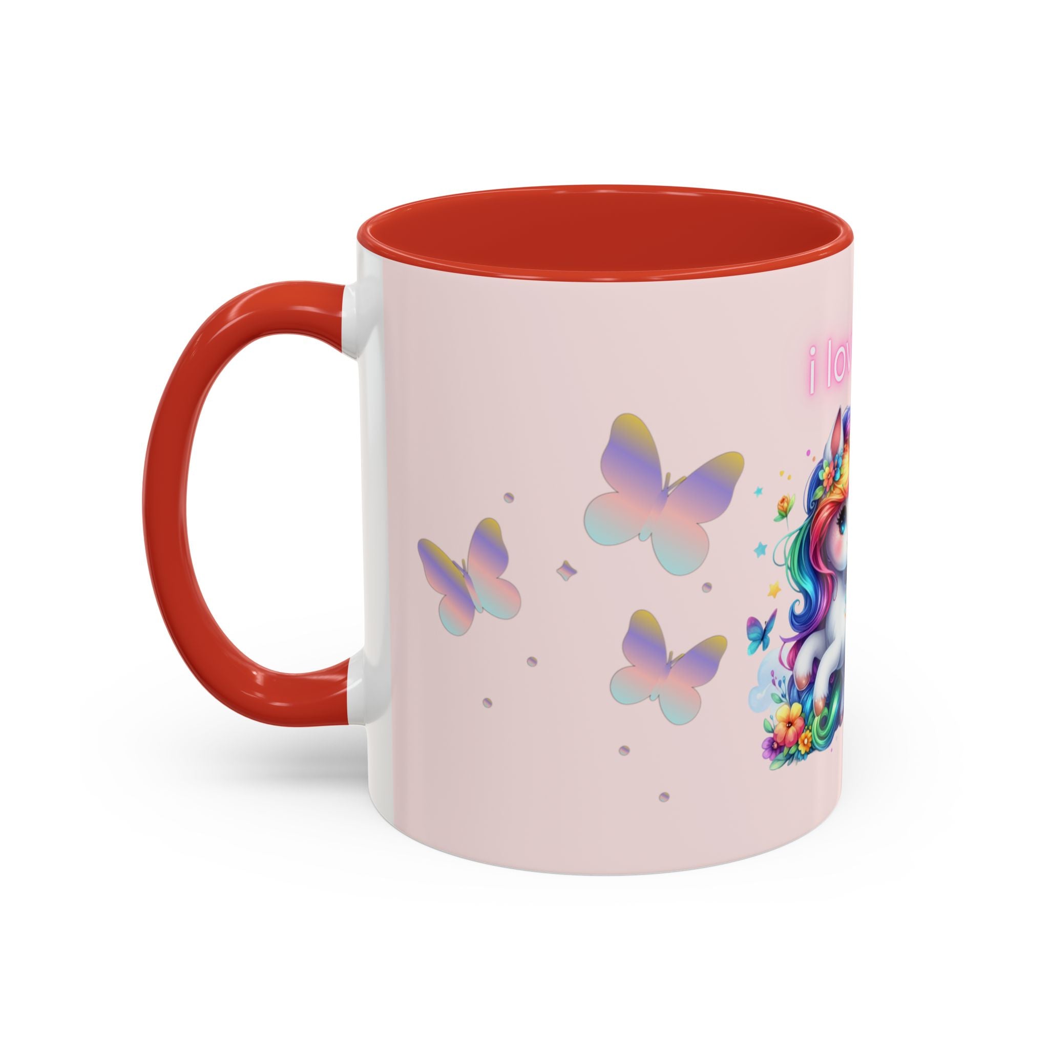 Whimsical Unicorn Coffee Mug - I Love You, Cute Gift, Rainbow Lover, Fun Beverage Cup, Cheerful Drinkware