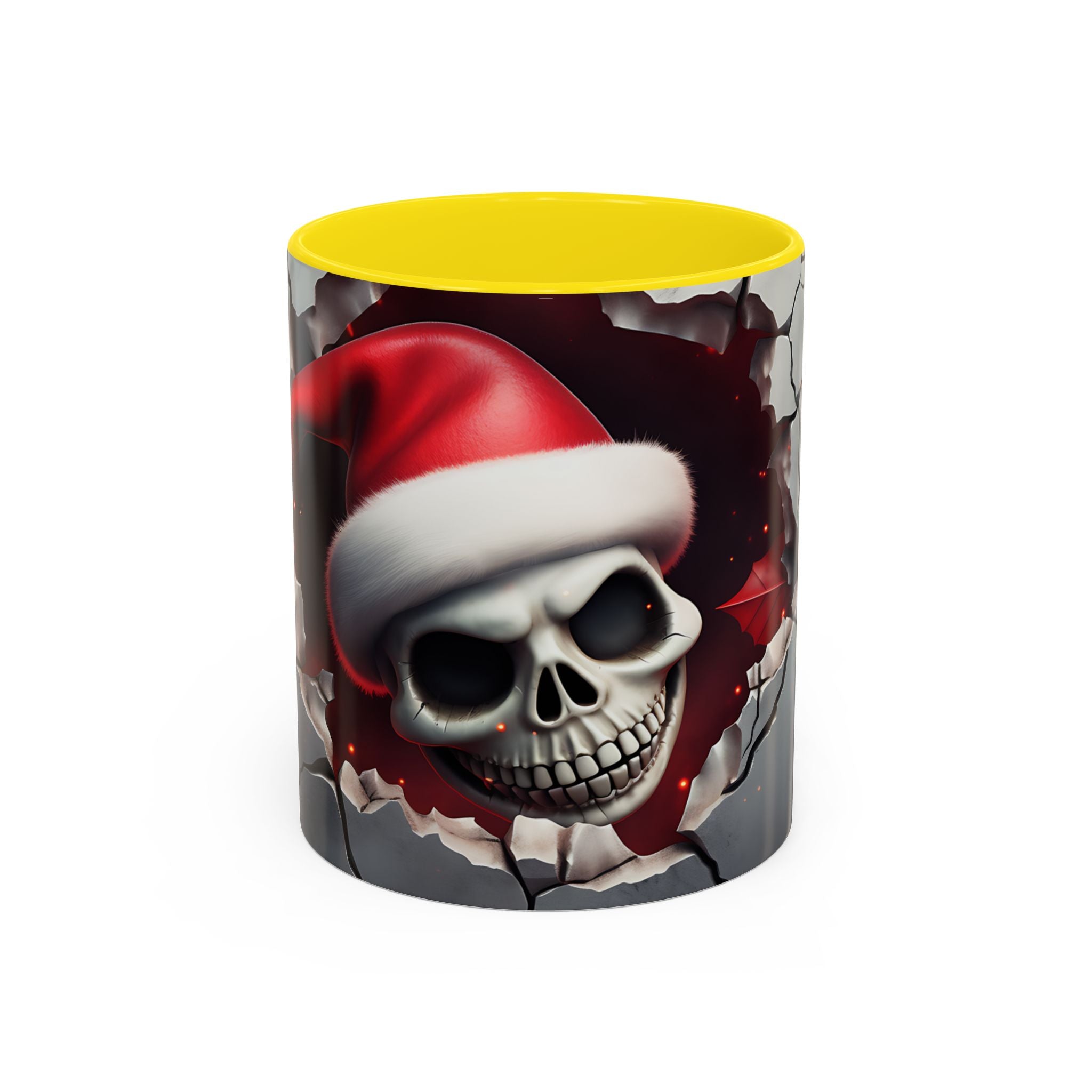 Skull Santa Accent Coffee Mug - Unique Holiday Gift, Halloween Decor, Gothic Style, Skull Lover Mug, Fun Coffee Cups