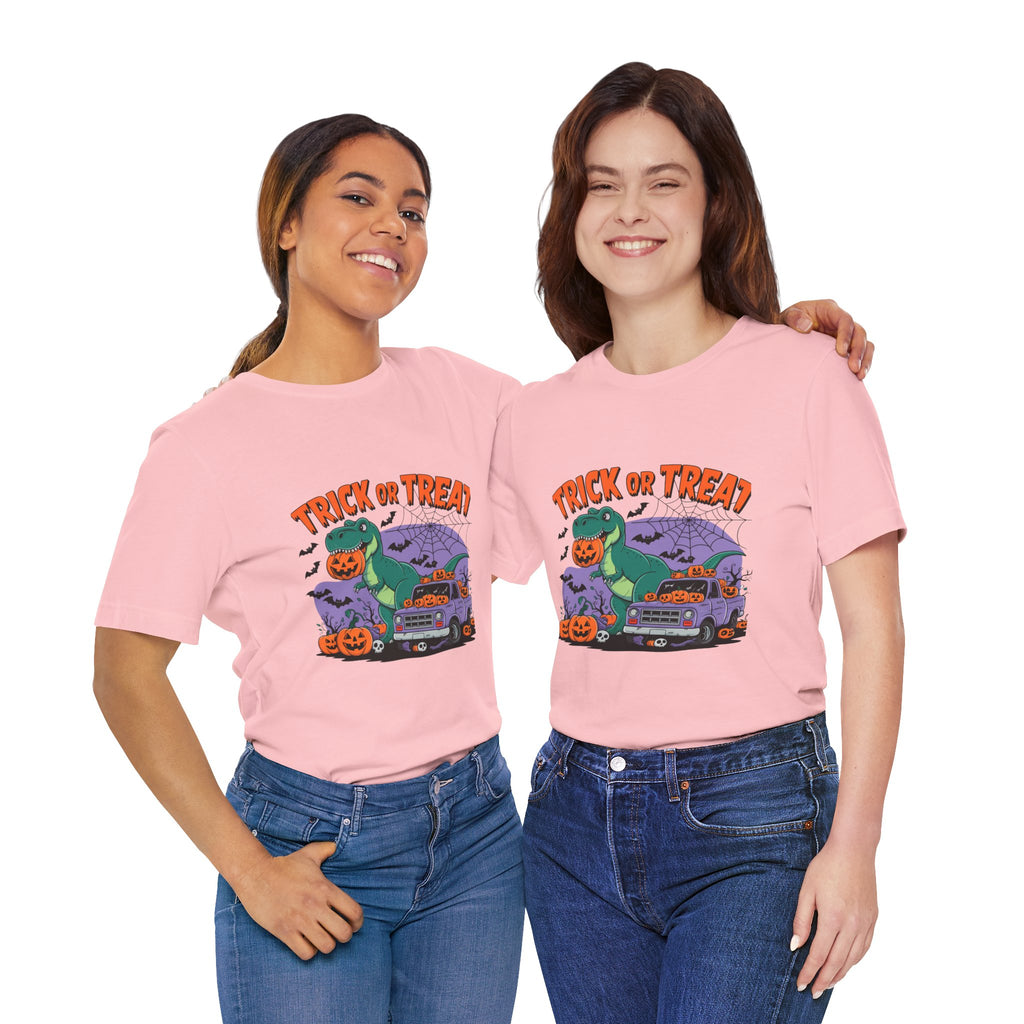 Halloween Dino Tee, Unisex T-Shirt, Trick or Treat Shirt, Fun Halloween Costume, Kids & Adults Halloween Apparel