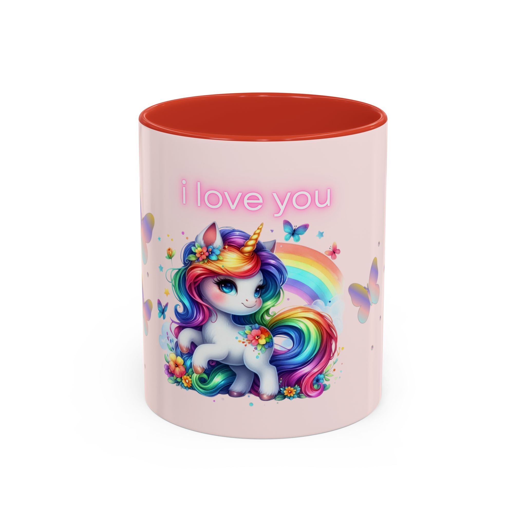 Whimsical Unicorn Coffee Mug - I Love You, Cute Gift, Rainbow Lover, Fun Beverage Cup, Cheerful Drinkware