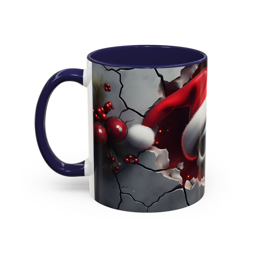 Skull Santa Accent Coffee Mug - Unique Holiday Gift, Halloween Decor, Gothic Style, Skull Lover Mug, Fun Coffee Cups