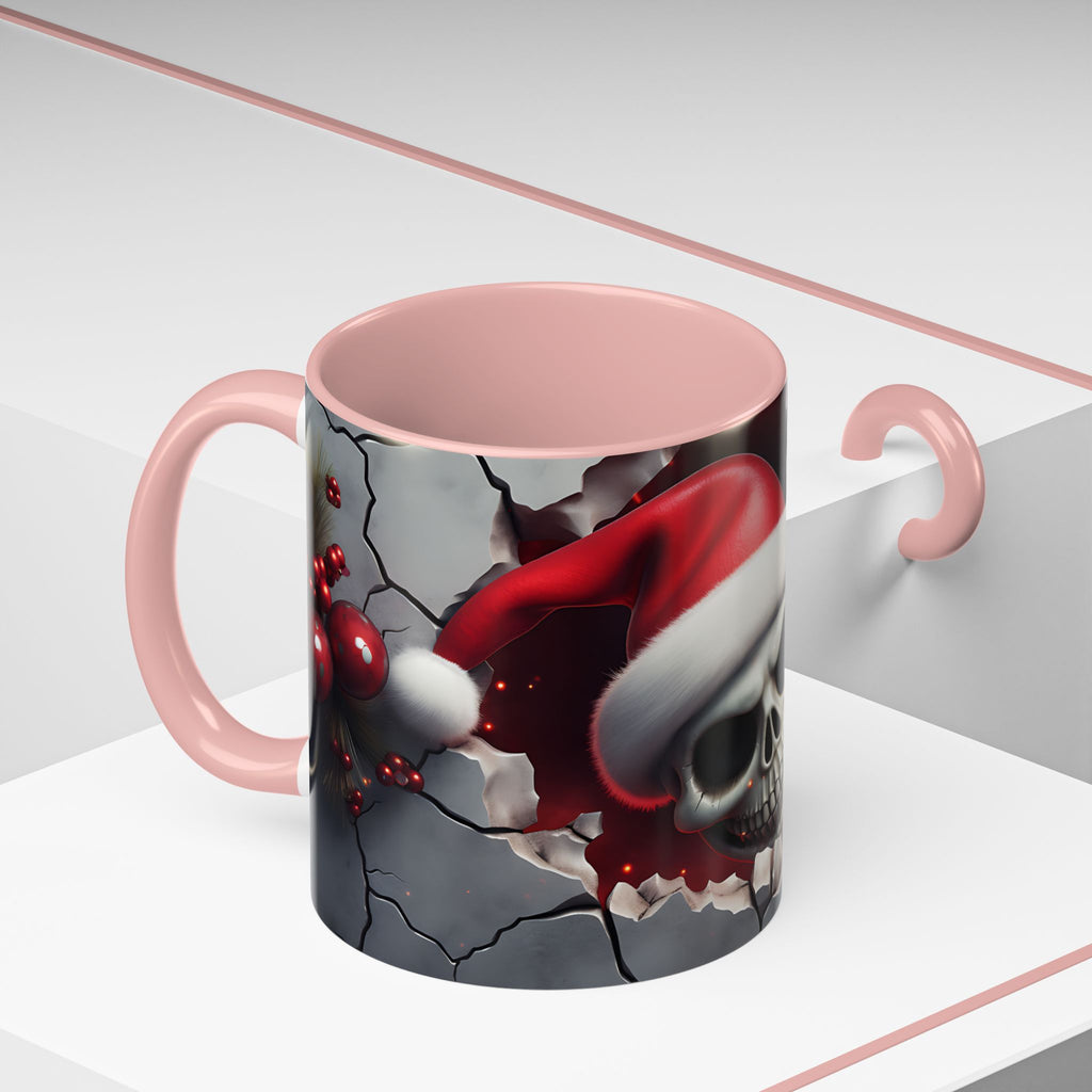 Skull Santa Accent Coffee Mug - Unique Holiday Gift, Halloween Decor, Gothic Style, Skull Lover Mug, Fun Coffee Cups