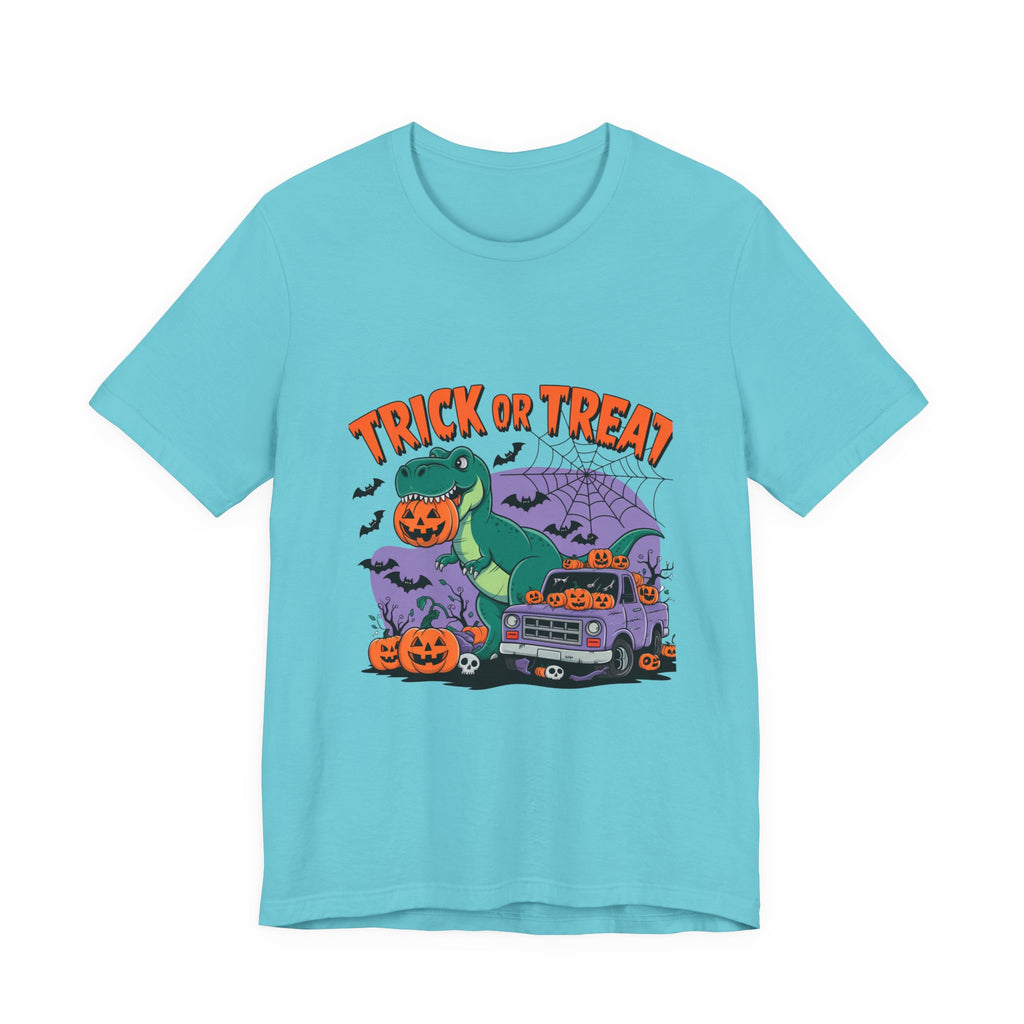 Halloween Dino Tee, Unisex T-Shirt, Trick or Treat Shirt, Fun Halloween Costume, Kids & Adults Halloween Apparel