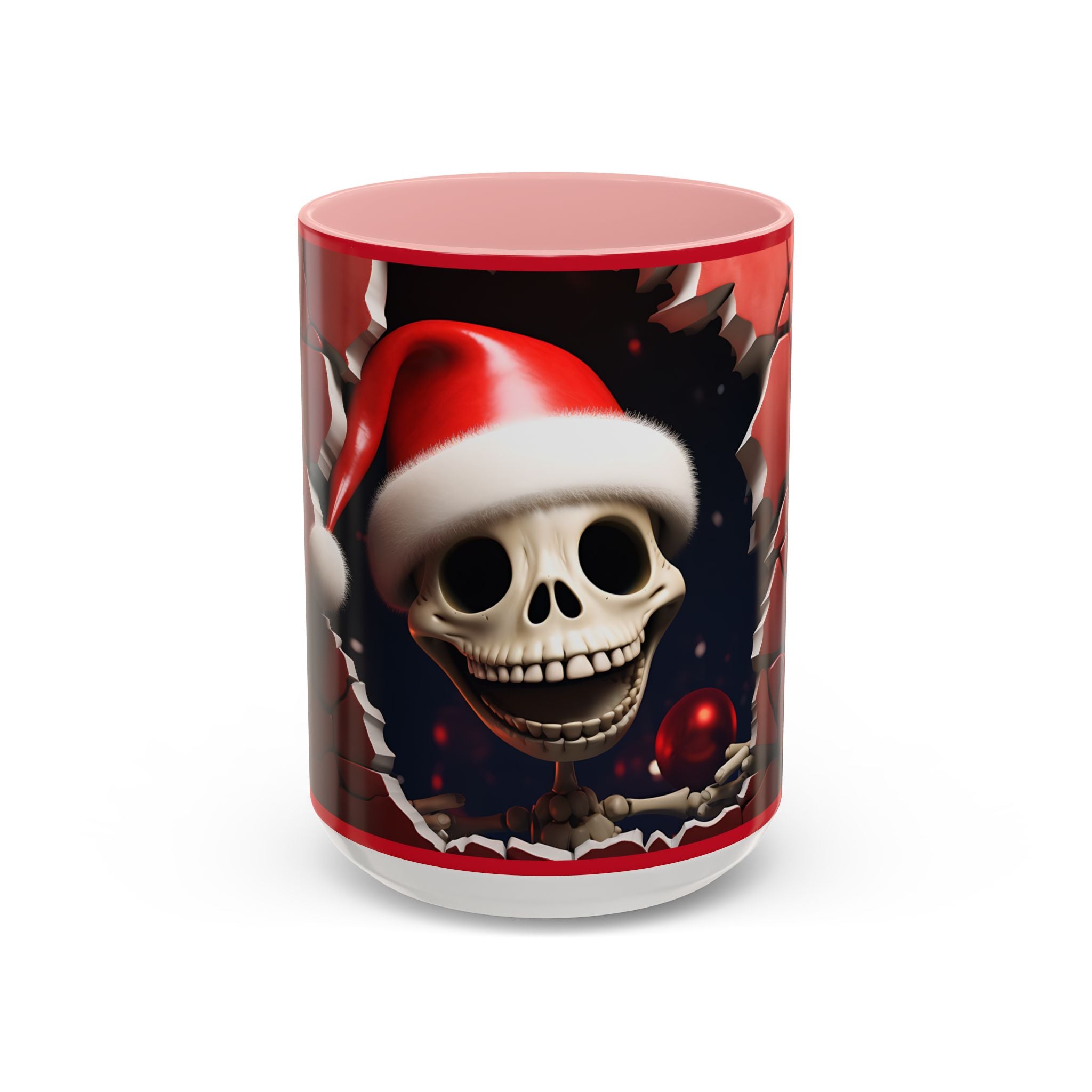 Holiday Skeleton Coffee Mug - Festive Skull Design, Unique Gift for Halloween, Christmas, Coffee Lovers, Drinkware