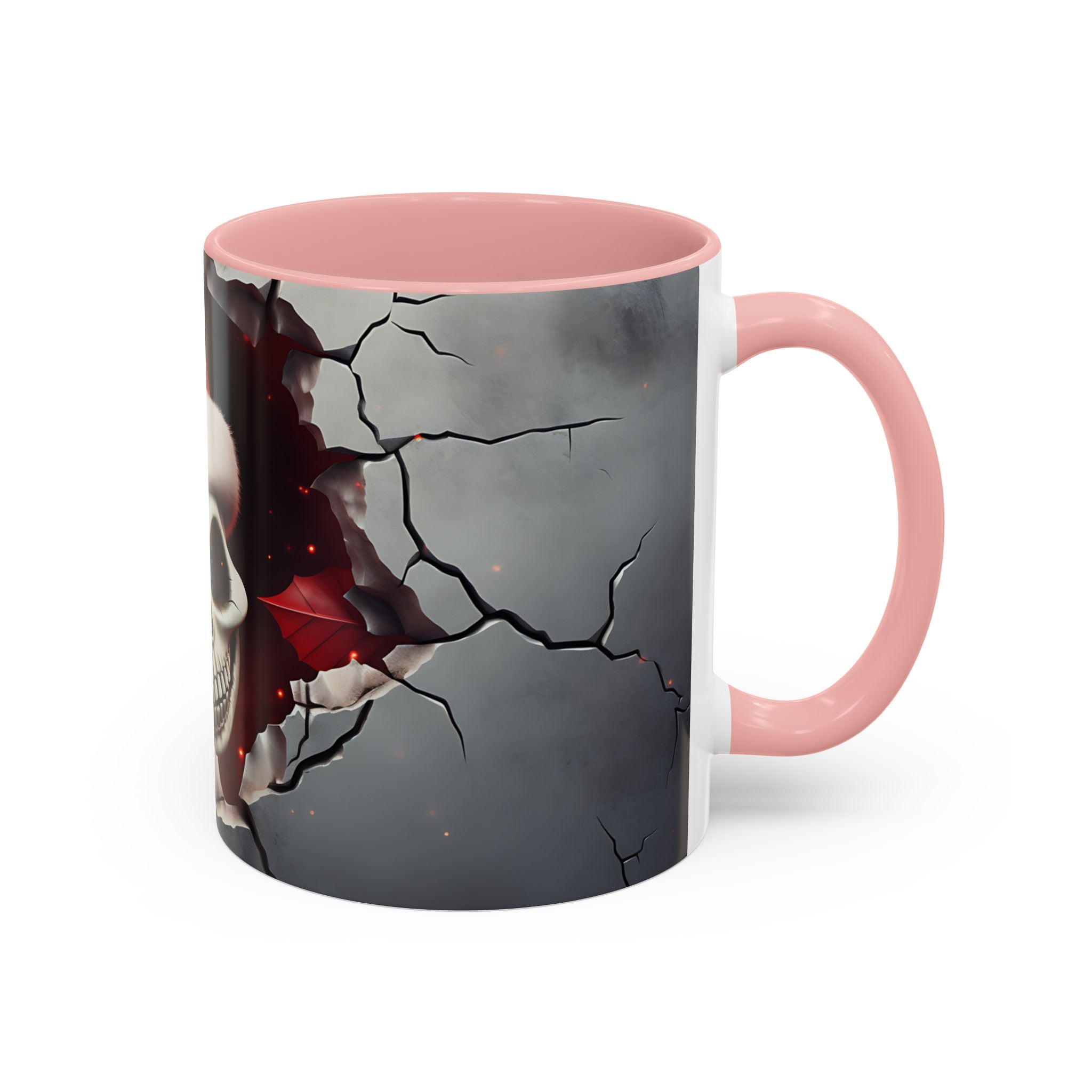 Skull Santa Accent Coffee Mug - Unique Holiday Gift, Halloween Decor, Gothic Style, Skull Lover Mug, Fun Coffee Cups