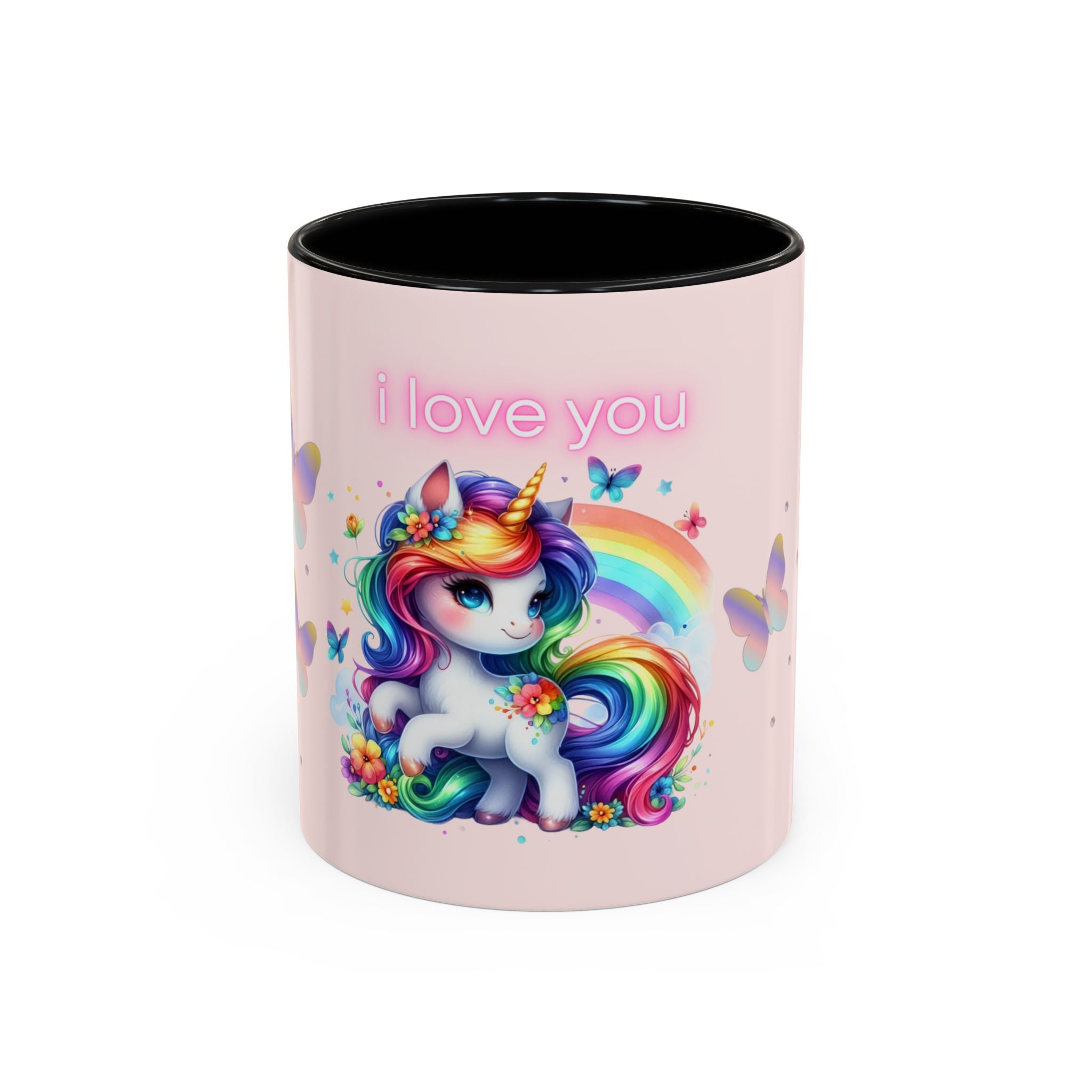 Whimsical Unicorn Coffee Mug - I Love You, Cute Gift, Rainbow Lover, Fun Beverage Cup, Cheerful Drinkware