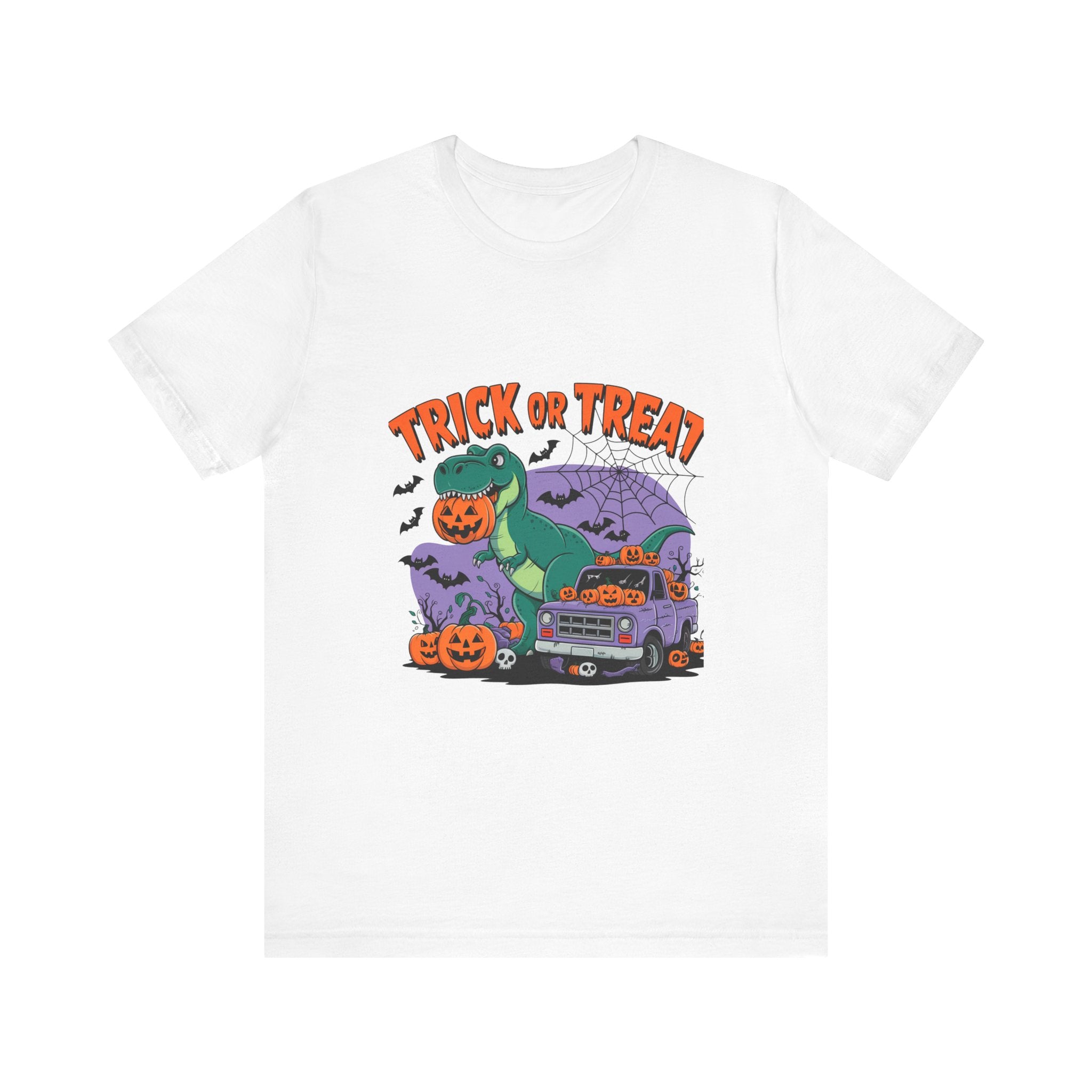 Halloween Dino Tee, Unisex T-Shirt, Trick or Treat Shirt, Fun Halloween Costume, Kids & Adults Halloween Apparel