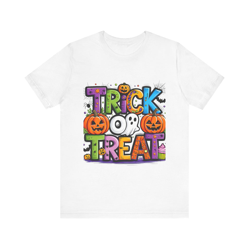 Halloween Trick or Treat T-Shirt | Unisex Short Sleeve Tee, Spooky Graphic Tee, Halloween Costume, Fall Festival Shirt, Kids & Adults