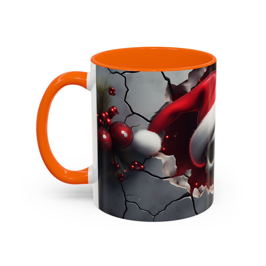 Skull Santa Accent Coffee Mug - Unique Holiday Gift, Halloween Decor, Gothic Style, Skull Lover Mug, Fun Coffee Cups