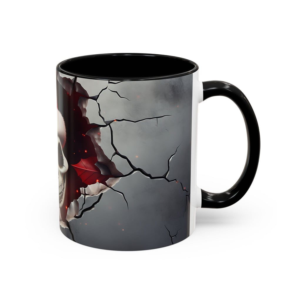 Skull Santa Accent Coffee Mug - Unique Holiday Gift, Halloween Decor, Gothic Style, Skull Lover Mug, Fun Coffee Cups