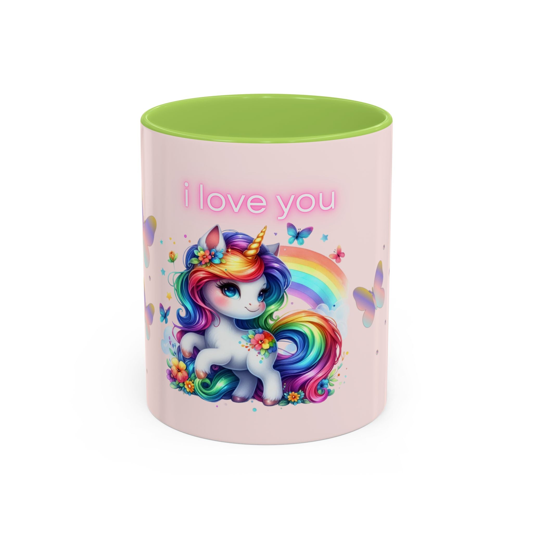 Whimsical Unicorn Coffee Mug - I Love You, Cute Gift, Rainbow Lover, Fun Beverage Cup, Cheerful Drinkware
