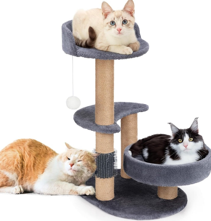 Luxury Cat Tree With Scratching Posts - Easy To Assemble, Wooden Fiber Structure, Suitable For Cats.