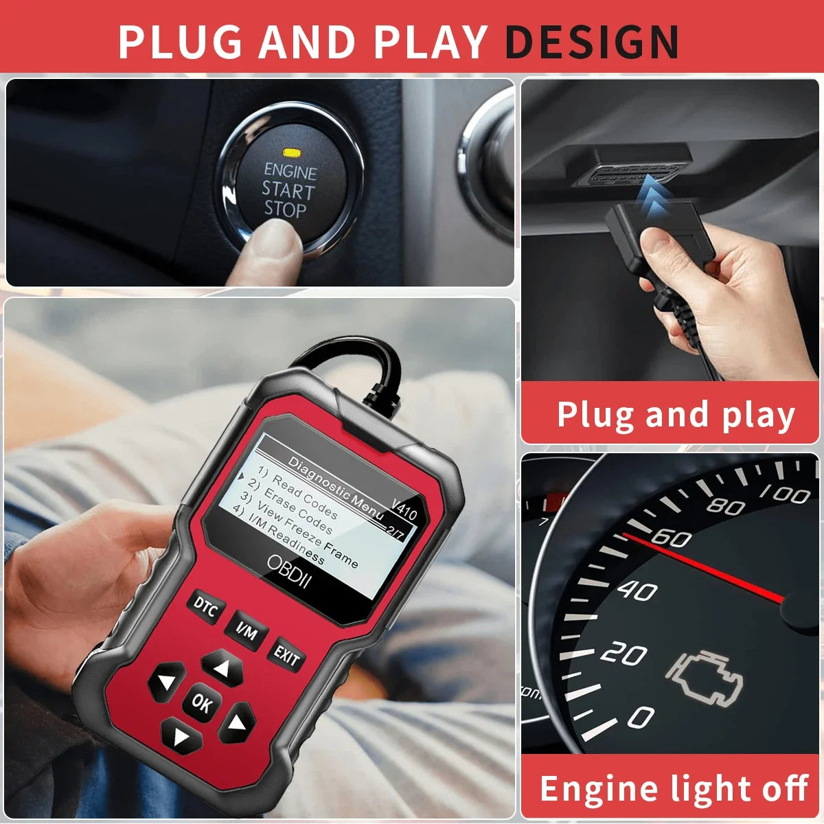 Car Obd2 scanner diagnostic tool code reader engine malfunction can diagnose all Obd II car scanning tools in the 1996 agreement
