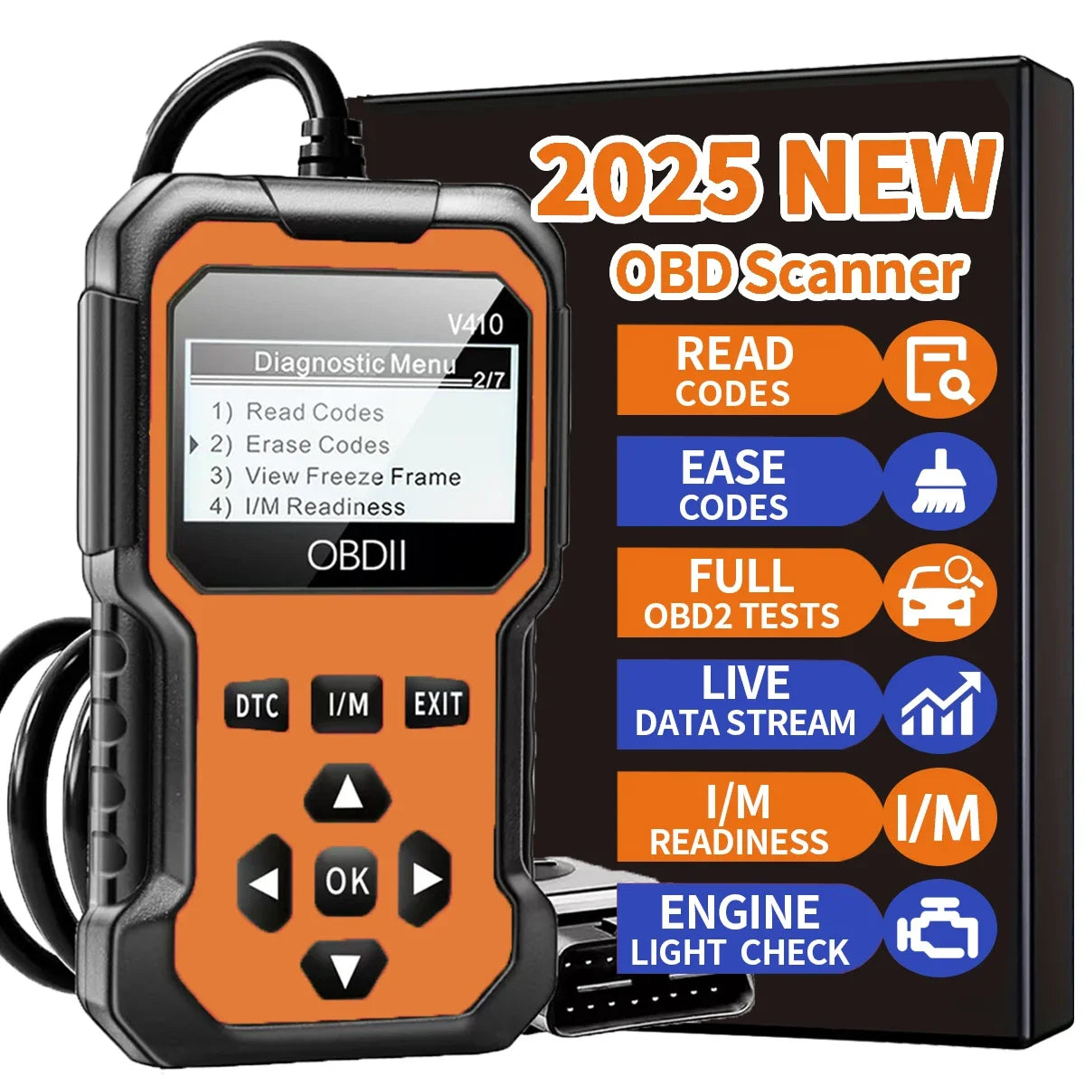 Car Obd2 scanner diagnostic tool code reader engine malfunction can diagnose all Obd II car scanning tools in the 1996 agreement
