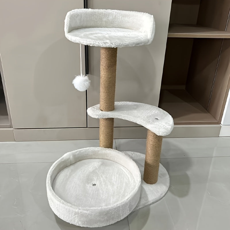 Luxury Cat Tree With Scratching Posts - Easy To Assemble, Wooden Fiber Structure, Suitable For Cats.